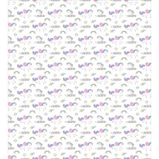 Unicorn Party Rainbow Stars Duvet Cover Set