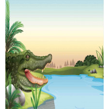 Palms Crocodiles Humor Duvet Cover Set