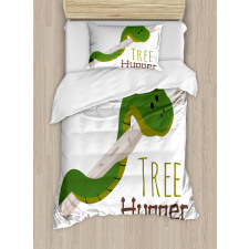 Cartoon Snake Mascot Love Duvet Cover Set