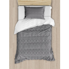 Symmetric Greyscale Motifs Duvet Cover Set