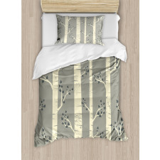 Birch Trees Nature Boho Duvet Cover Set