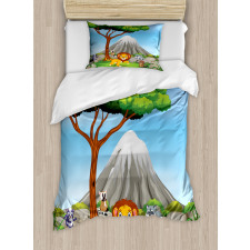 Animals Volcano Duvet Cover Set