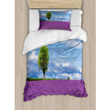 Lavender Field Tree Duvet Cover Set