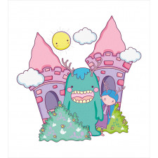 Little Girl Monster Castle Duvet Cover Set