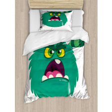 Fluffy Angry Monster Cartoon Duvet Cover Set