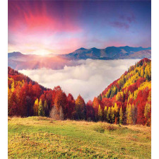 Fall Morning Mountain Duvet Cover Set
