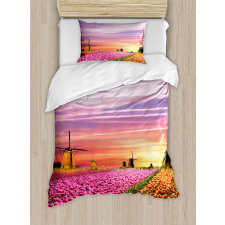 Scenic Tulip Fields Duvet Cover Set