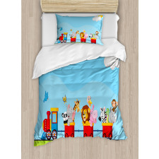 Cartoon Animal Sun Duvet Cover Set