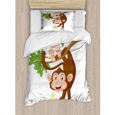 Monkey with Banana Tree Duvet Cover Set