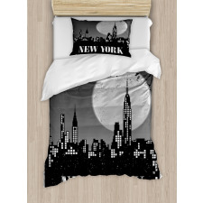 Grunge Nighttime City Duvet Cover Set