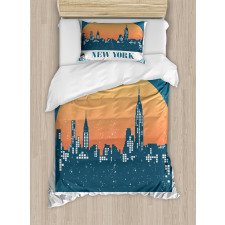 New York City at Sunset Duvet Cover Set