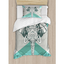 Minimalist Boho Elephant Duvet Cover Set