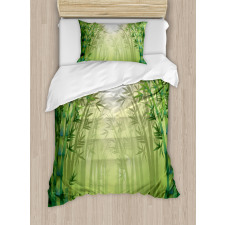 Bamboo Trees in Forest Duvet Cover Set