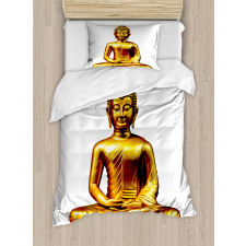 Statue Buildings Oriental Duvet Cover Set