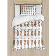 Basic Hand Drawn Leaves Art Duvet Cover Set