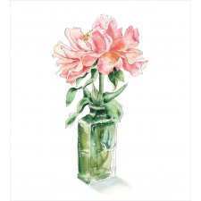 Rose Flower Drawing in Vase Duvet Cover Set