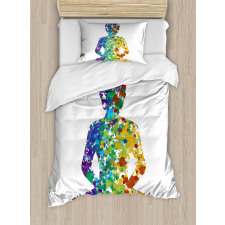 Meditating Silhouette Duvet Cover Set