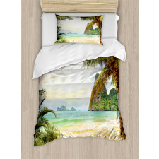 Palm Coconut Trees Beach Duvet Cover Set