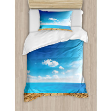 Seascape Cloudy Beach Duvet Cover Set