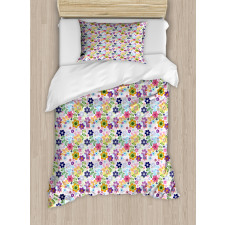 Colorful Translucent Flowers Duvet Cover Set