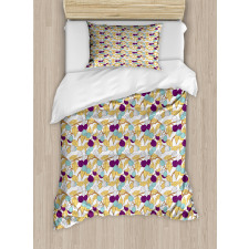 Colorful Fruits and Leaves Duvet Cover Set