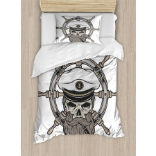 Captain Pirate Skeleton Duvet Cover Set