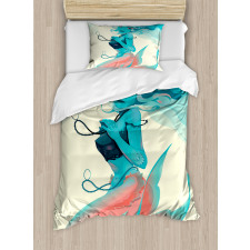 Gothic Mermaid Portrait Duvet Cover Set