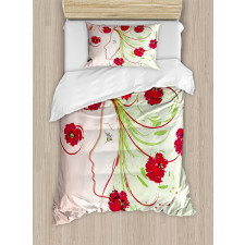 Watercolor Poppy Duvet Cover Set