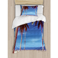 Ocean Palms Warm Beach Duvet Cover Set