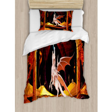 Dangerous Reptile in a Cave Duvet Cover Set