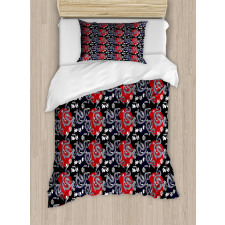 Japan Artwork Curving Tails Duvet Cover Set