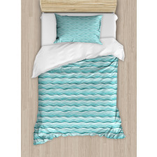 Horizontal Aquatic Waves Duvet Cover Set