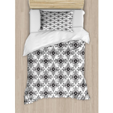 Monochrome Shapes Zigzags Duvet Cover Set