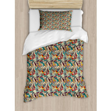 Clutter of Flying Creatures Duvet Cover Set