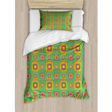 Retro Feelings Squares Duvet Cover Set