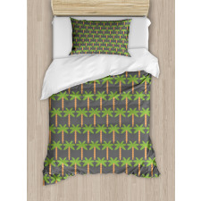 Hawaiian Jungle Palm Trees Duvet Cover Set