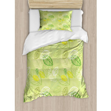 Repeated Leaf Design Art Duvet Cover Set