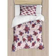 Grown Peony Flowers Bloom Duvet Cover Set