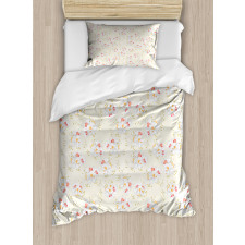 Pastel Art Chestnut Flowers Duvet Cover Set