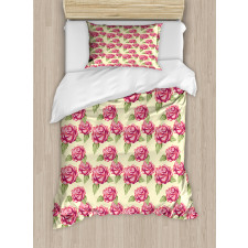 Romantic Concept Soft Flowers Duvet Cover Set