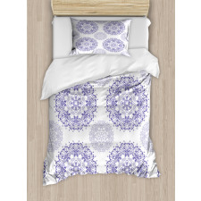 Floral Mandala with Hearts Duvet Cover Set