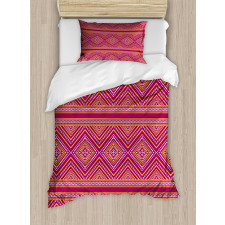 Geometrical Bi-color Folk Duvet Cover Set