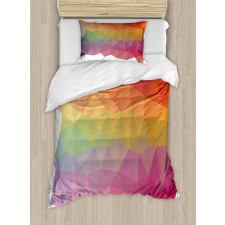 Retro Rainbow Colors Poly Duvet Cover Set