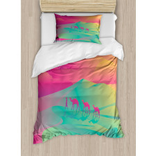 Camel Caravan Man and Sunset Duvet Cover Set