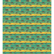 Elephants Hippos Horses Duvet Cover Set