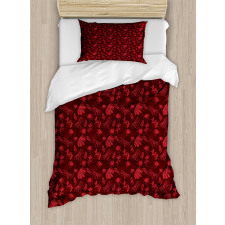 Warm Polka Dotted Flowers Duvet Cover Set