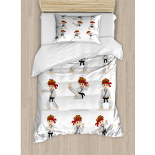 Martial Arts Boy Cartoon Duvet Cover Set