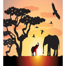 Sunset Animal Tree Duvet Cover Set