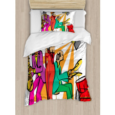 Jazz Band on Stage Duvet Cover Set
