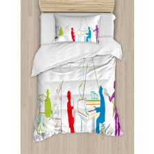 Retro Jazz Band Music Duvet Cover Set